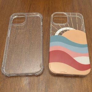 Casely iPhone 15 6.1” MagSafe Here Comes the Sun + Bonus Clear Glitter Case